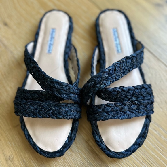 Charles David Black Raffia Women's Sandals - Picture 3 of 5